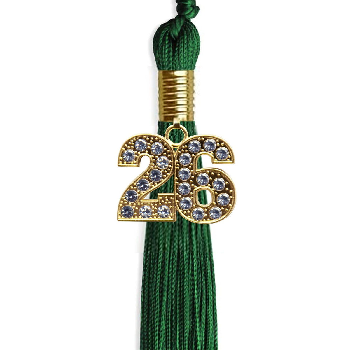 Green Graduation Tassel with Gold Bling Charm by Endea Graduation