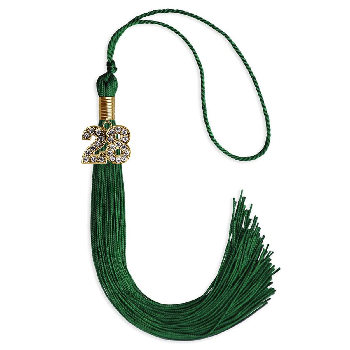 Green Graduation Tassel with Gold Bling Charm by Endea Graduation