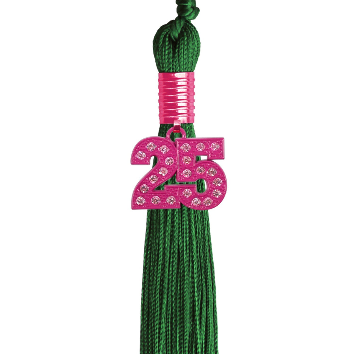 Green Graduation Tassel with Pink Bling Charm by Endea Graduation