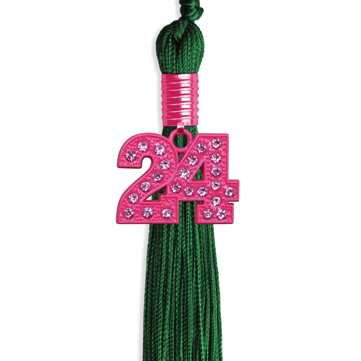 Green Graduation Tassel with Pink Bling Charm by Endea Graduation