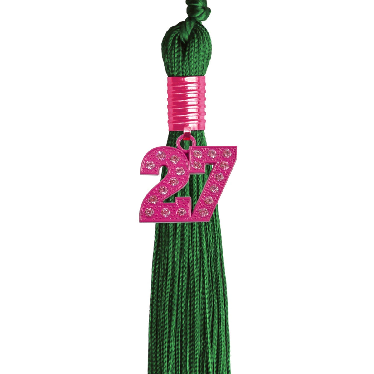 Green Graduation Tassel with Pink Bling Charm by Endea Graduation