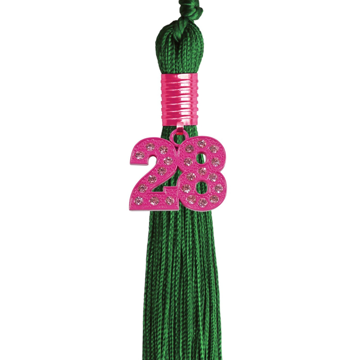 Green Graduation Tassel with Pink Bling Charm by Endea Graduation