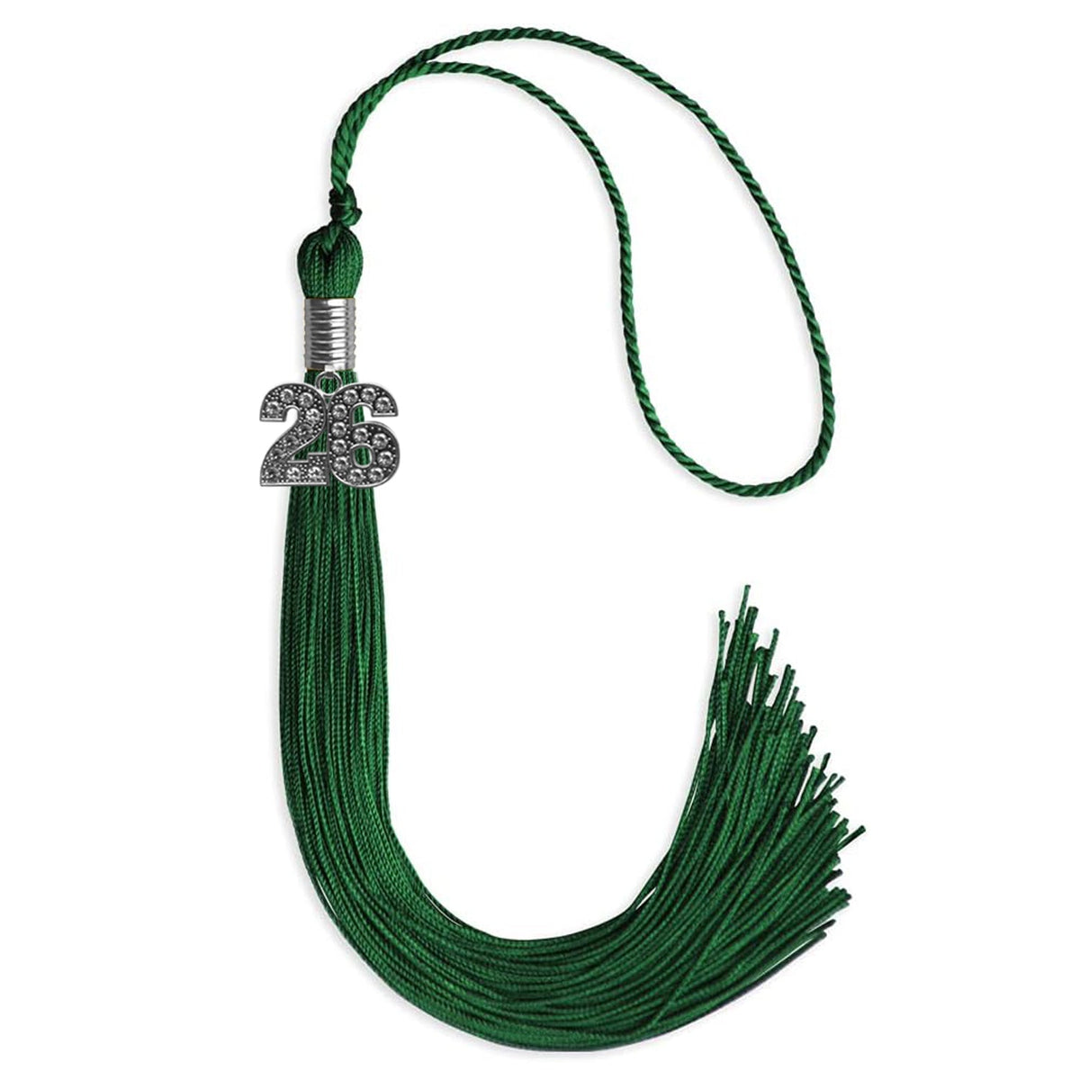 Green Graduation Tassel with Silver Bling Charm by Endea Graduation