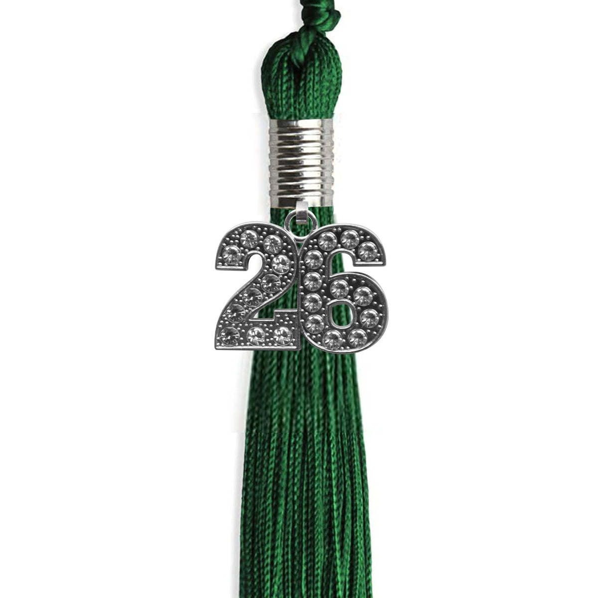 Green Graduation Tassel with Silver Bling Charm by Endea Graduation