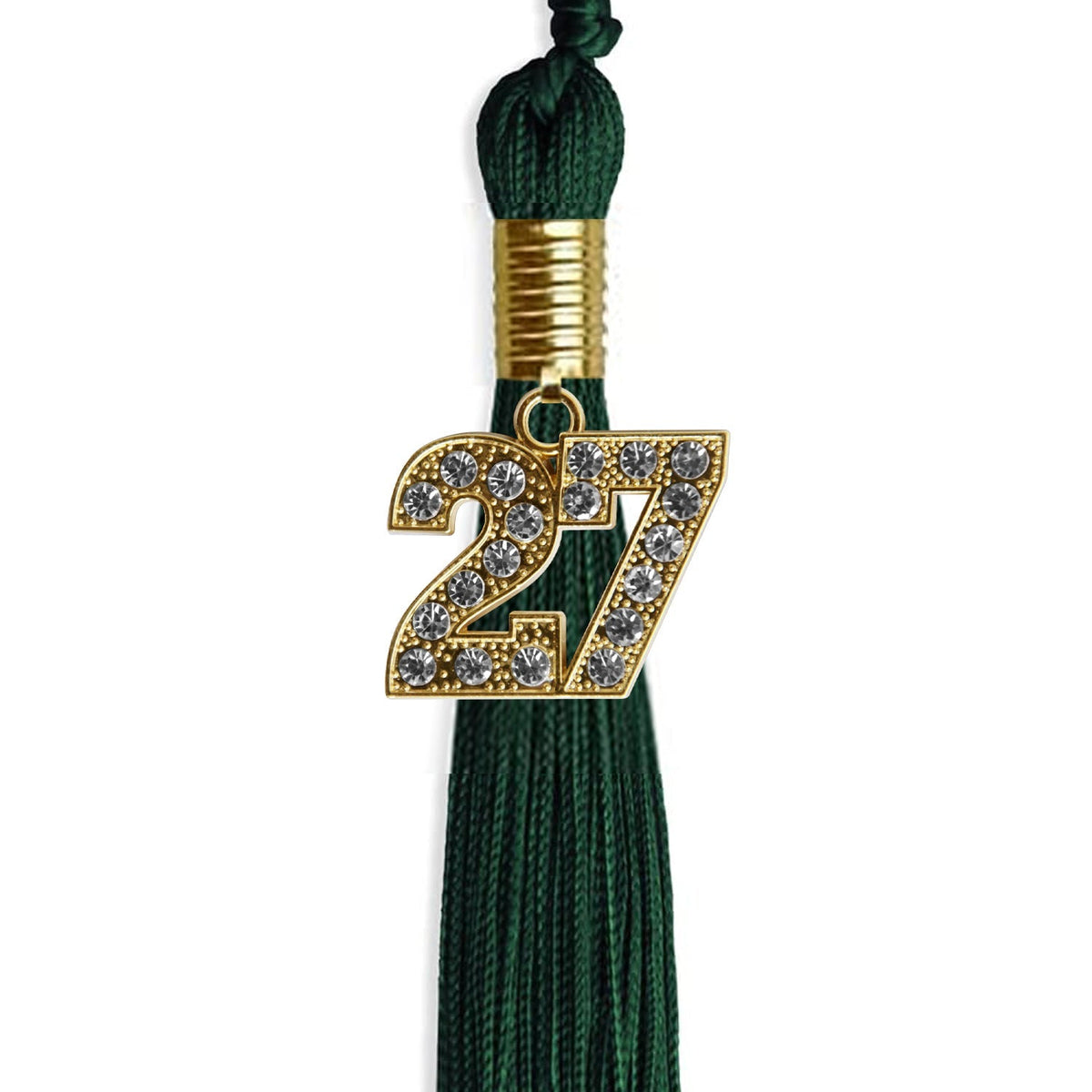 Hunter Green Graduation Tassel with Gold Bling Charm by Endea Graduation
