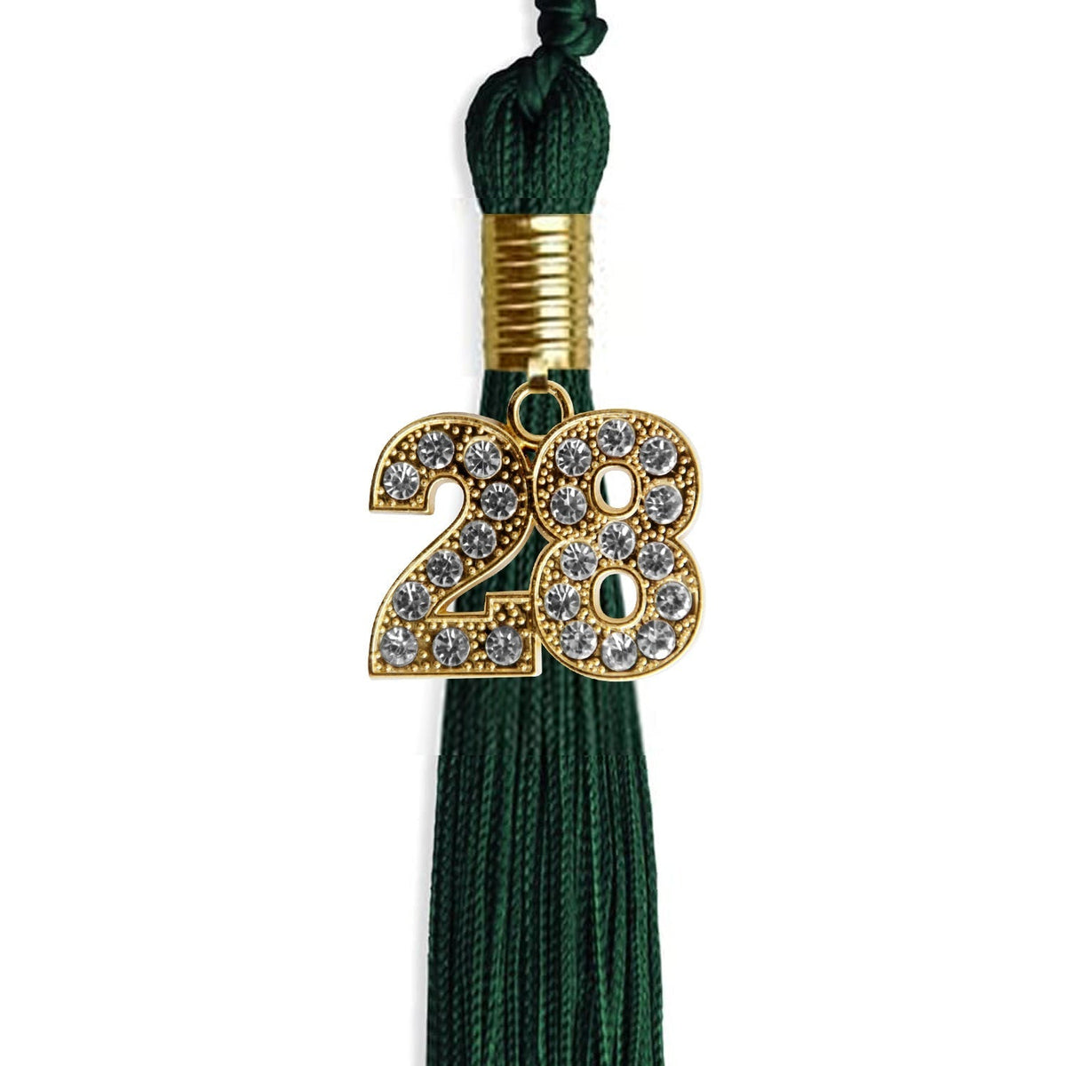 Hunter Green Graduation Tassel with Gold Bling Charm by Endea Graduation