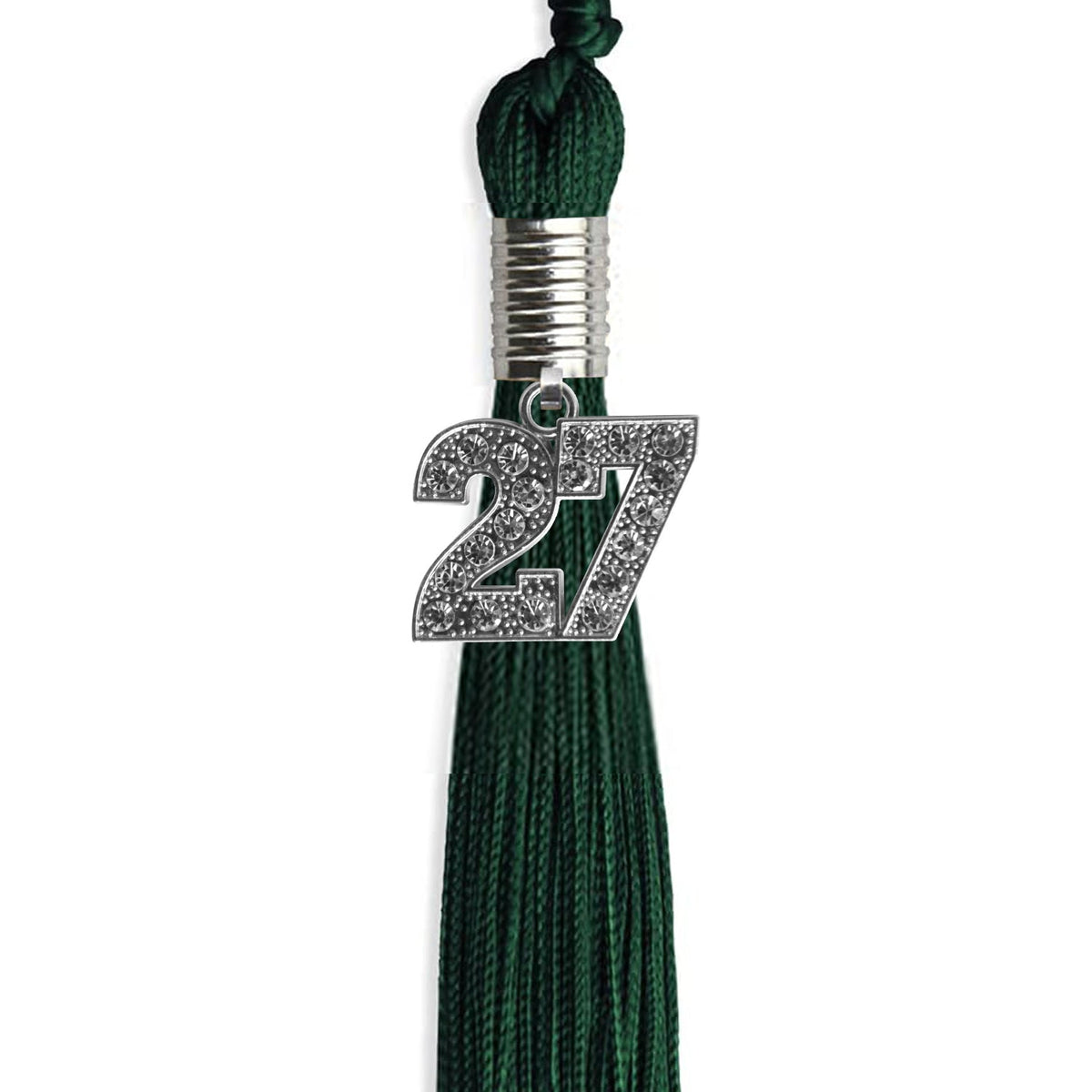Hunter Green Graduation Tassel with Silver Bling Charm by Endea Graduation