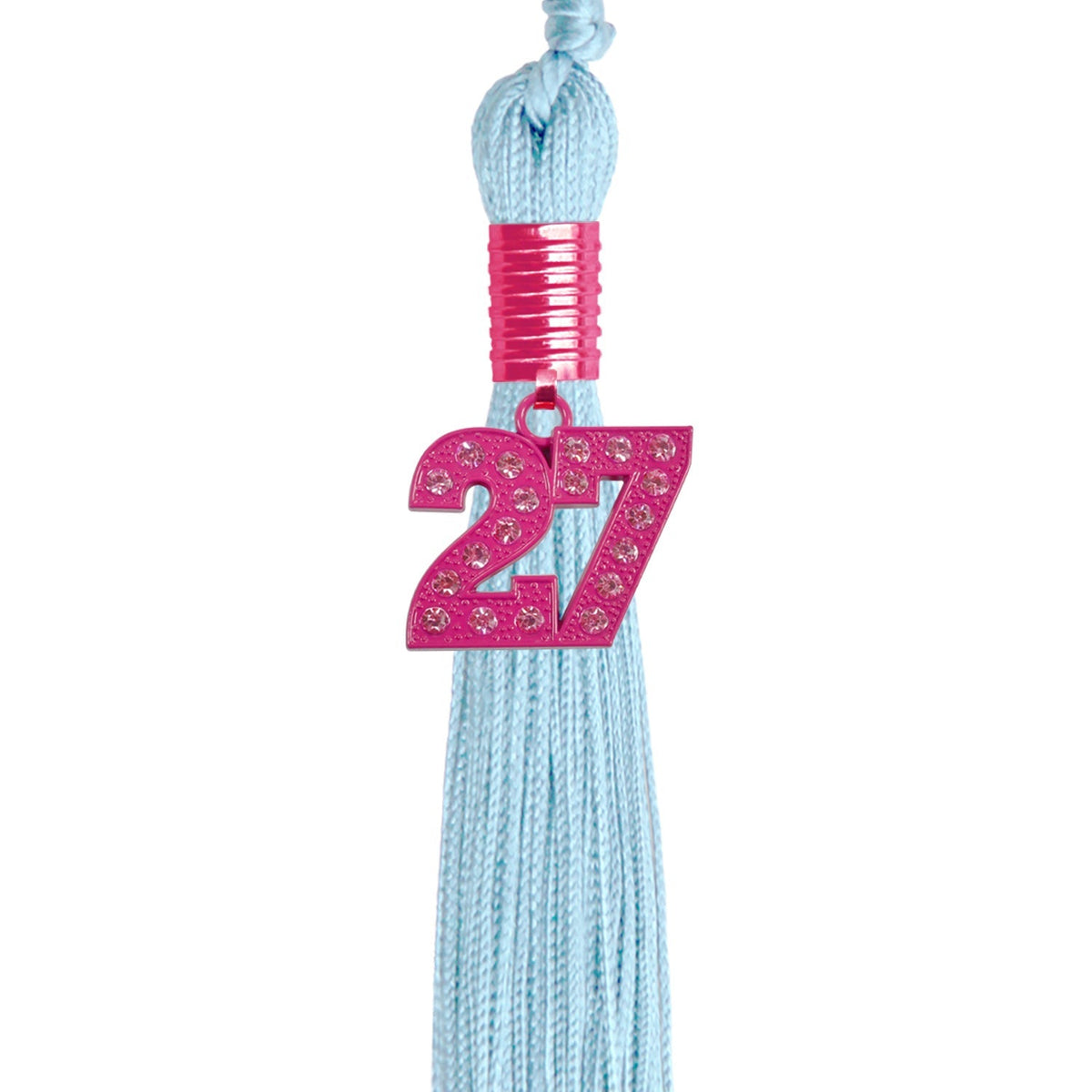 Light Blue Graduation Tassel with Pink Bling Charm by Endea Graduation