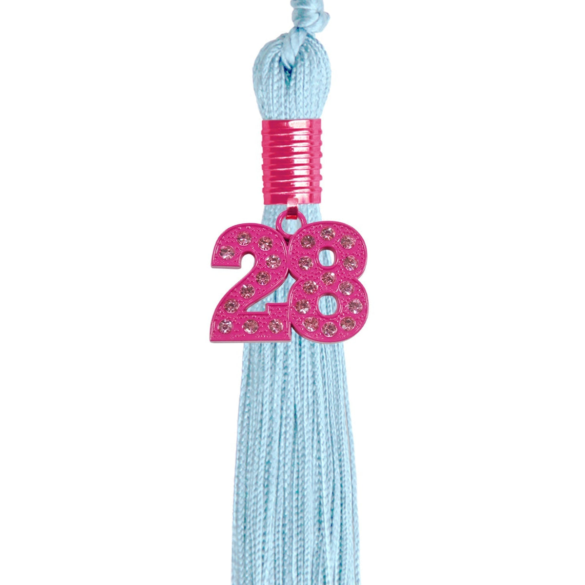 Light Blue Graduation Tassel with Pink Bling Charm by Endea Graduation