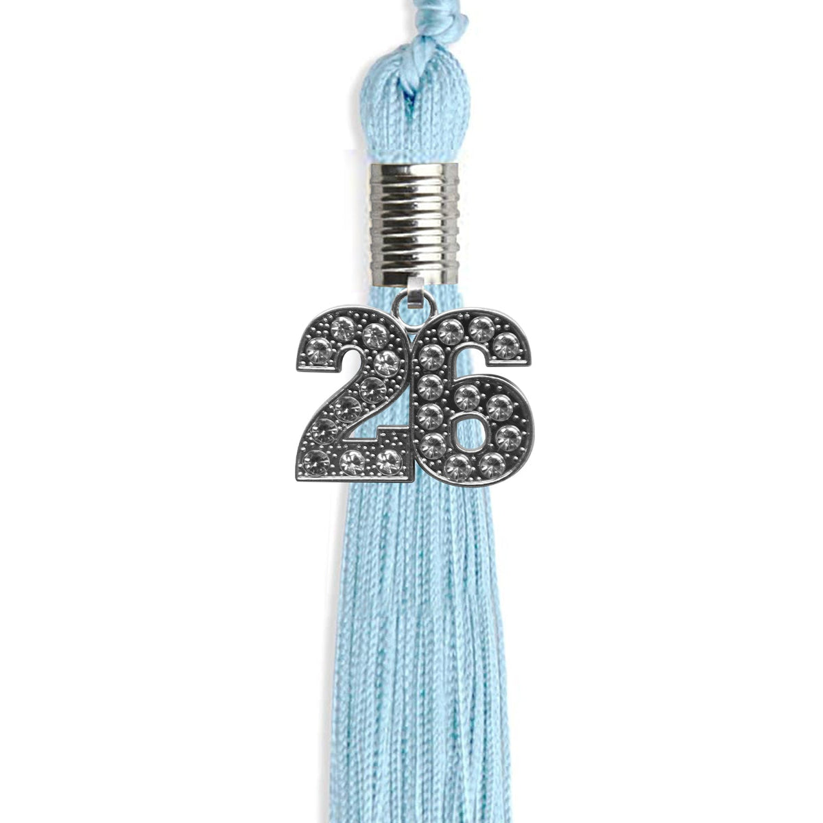 Light Blue Graduation Tassel with Silver Bling Charm by Endea Graduation