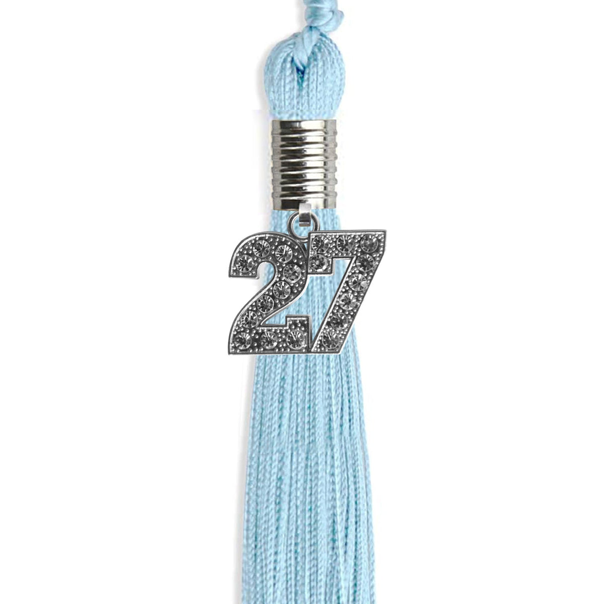 Light Blue Graduation Tassel with Silver Bling Charm by Endea Graduation