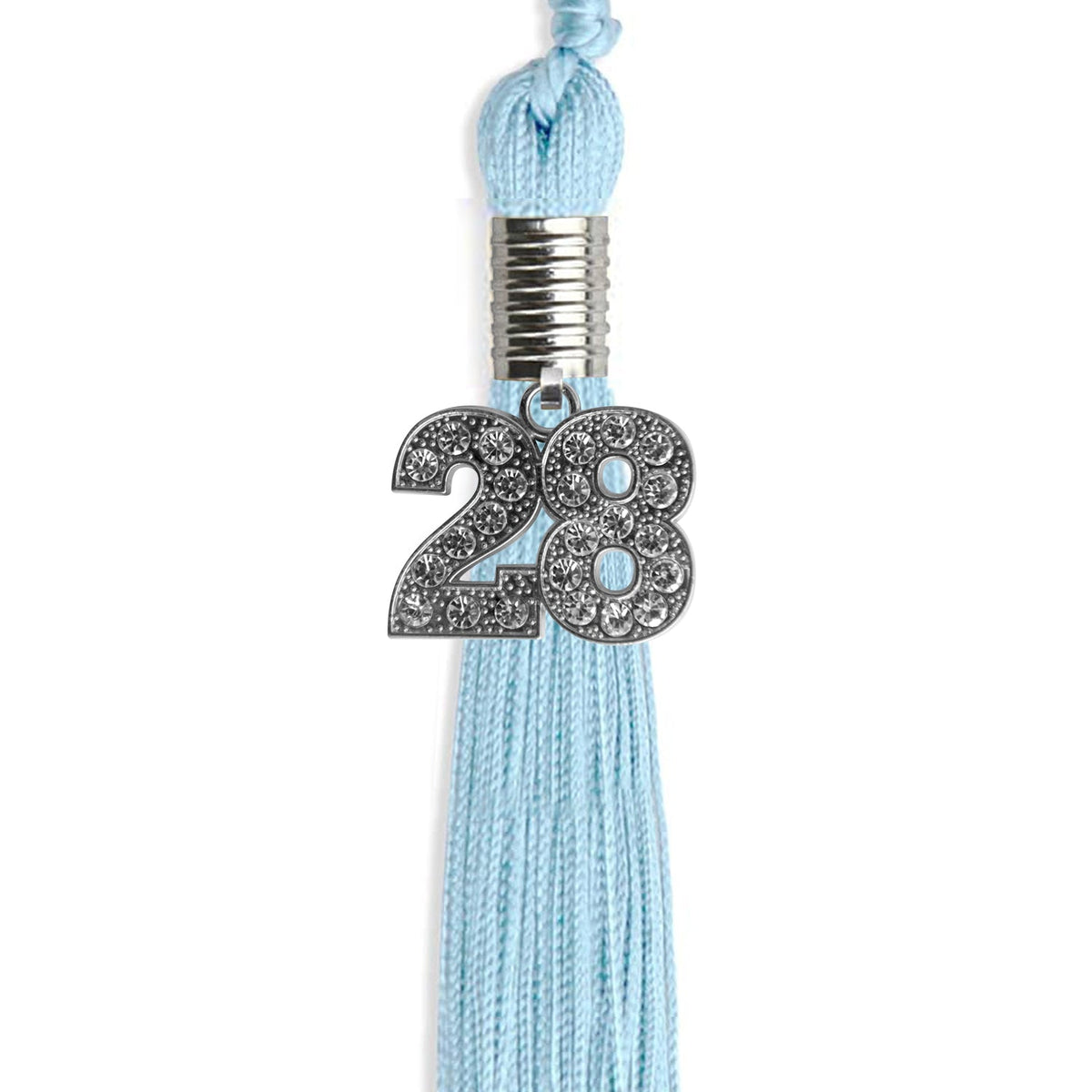 Light Blue Graduation Tassel with Silver Bling Charm by Endea Graduation