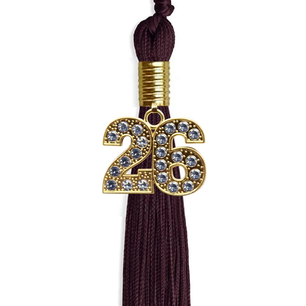 Maroon Graduation Tassel with Gold Bling Charm by Endea Graduation