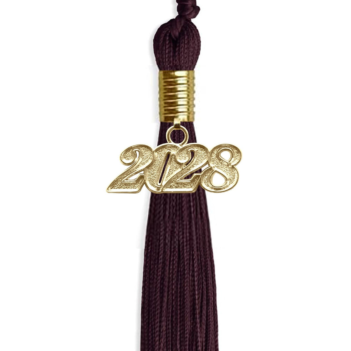Maroon Graduation Tassel with Gold Bling Charm by Wholesale Grad Supply
