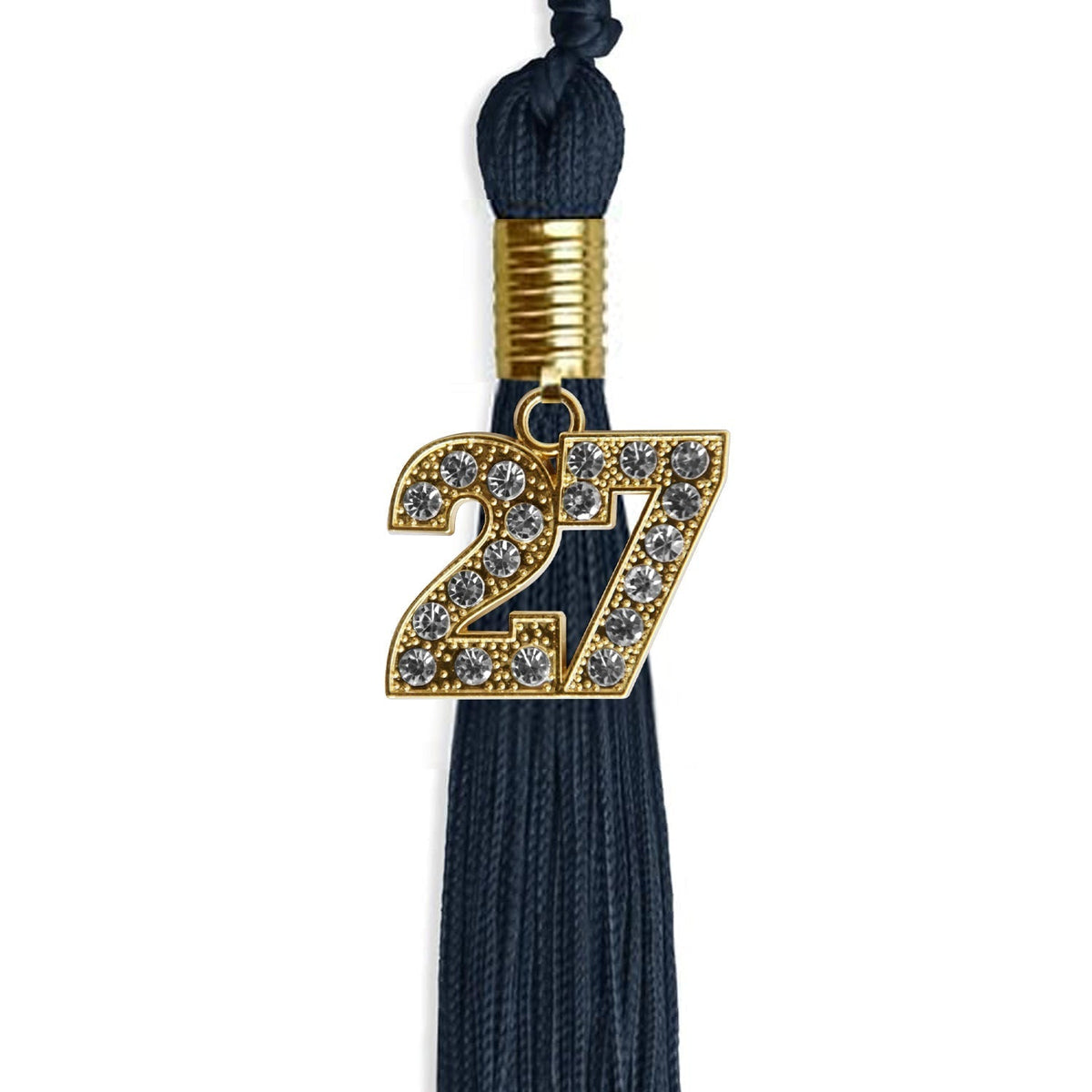 Navy Blue Graduation Tassel with Gold Bling Charm by Endea Graduation