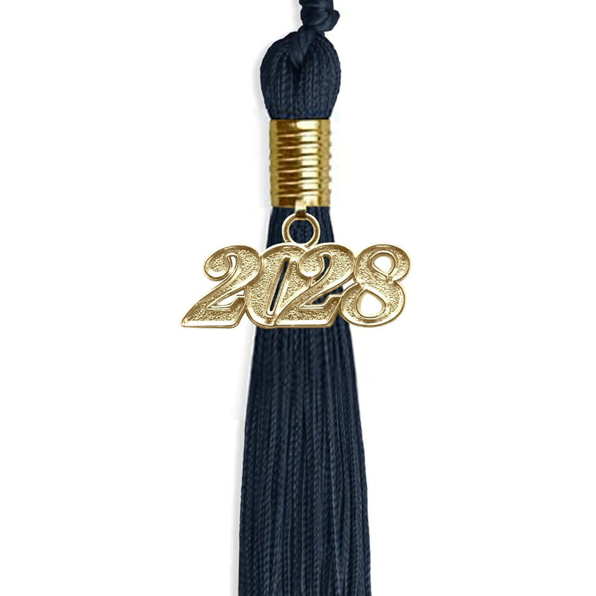 Navy Blue Graduation Tassel with Gold Bling Charm by Wholesale Grad Supply