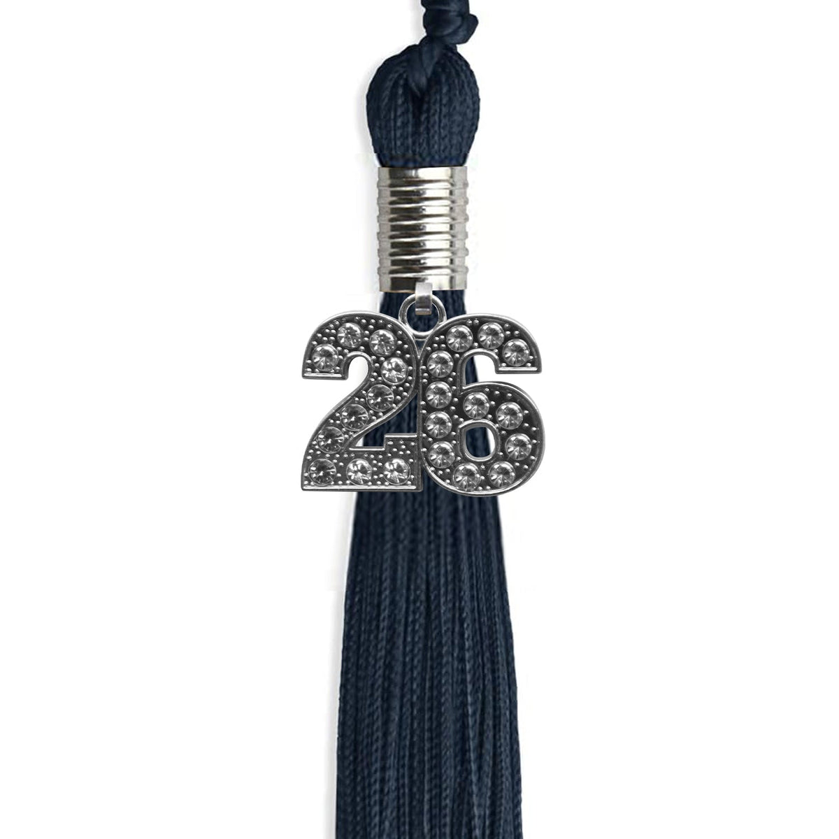 Navy Blue Graduation Tassel with Silver Bling Charm by Endea Graduation