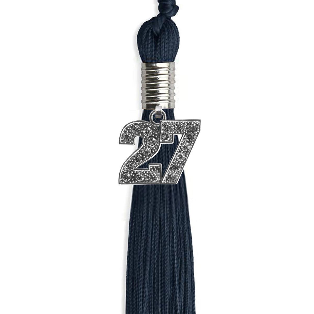 Navy Blue Graduation Tassel with Silver Bling Charm by Endea Graduation