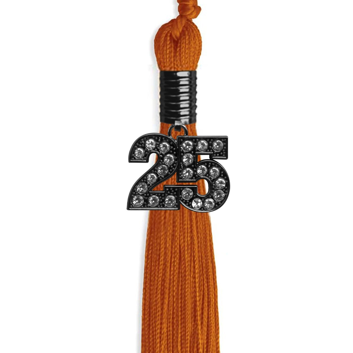 Orange Graduation Tassel with Black Bling Charm by Endea Graduation