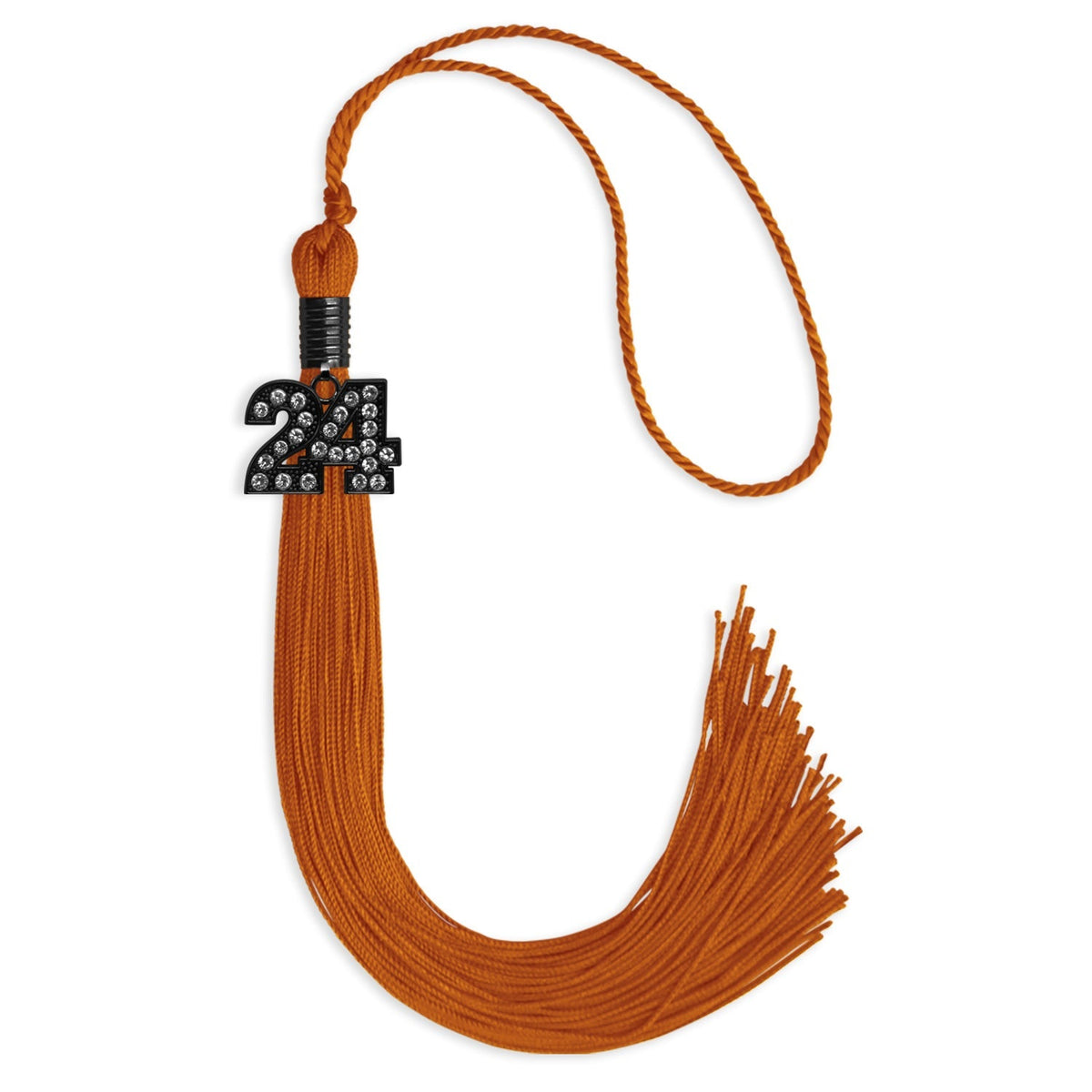 Orange Graduation Tassel with Black Bling Charm by Endea Graduation