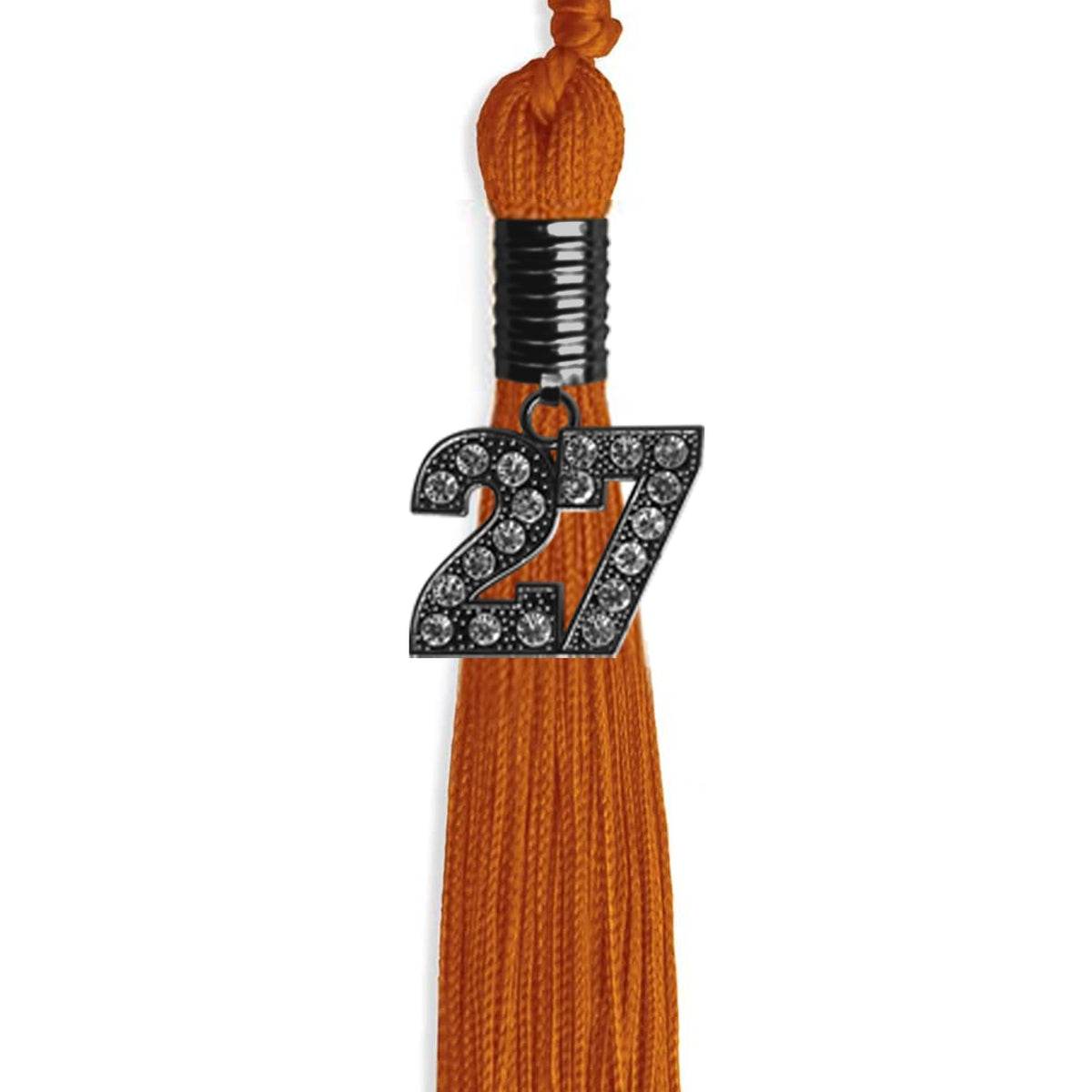 Orange Graduation Tassel with Black Bling Charm by Endea Graduation