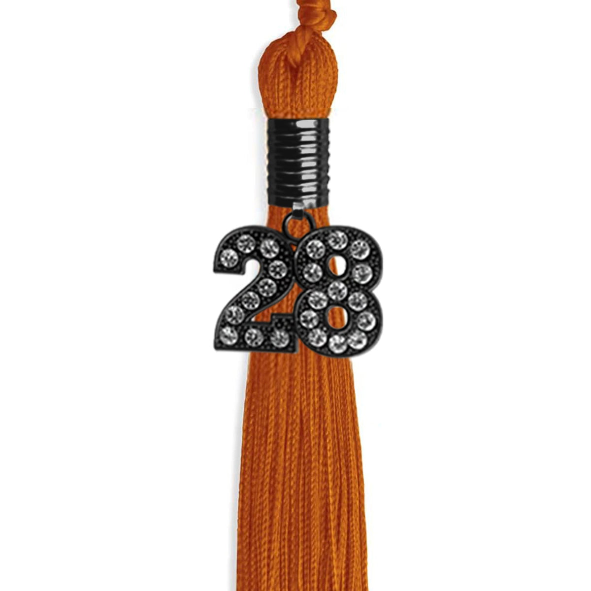 Orange Graduation Tassel with Black Bling Charm by Endea Graduation