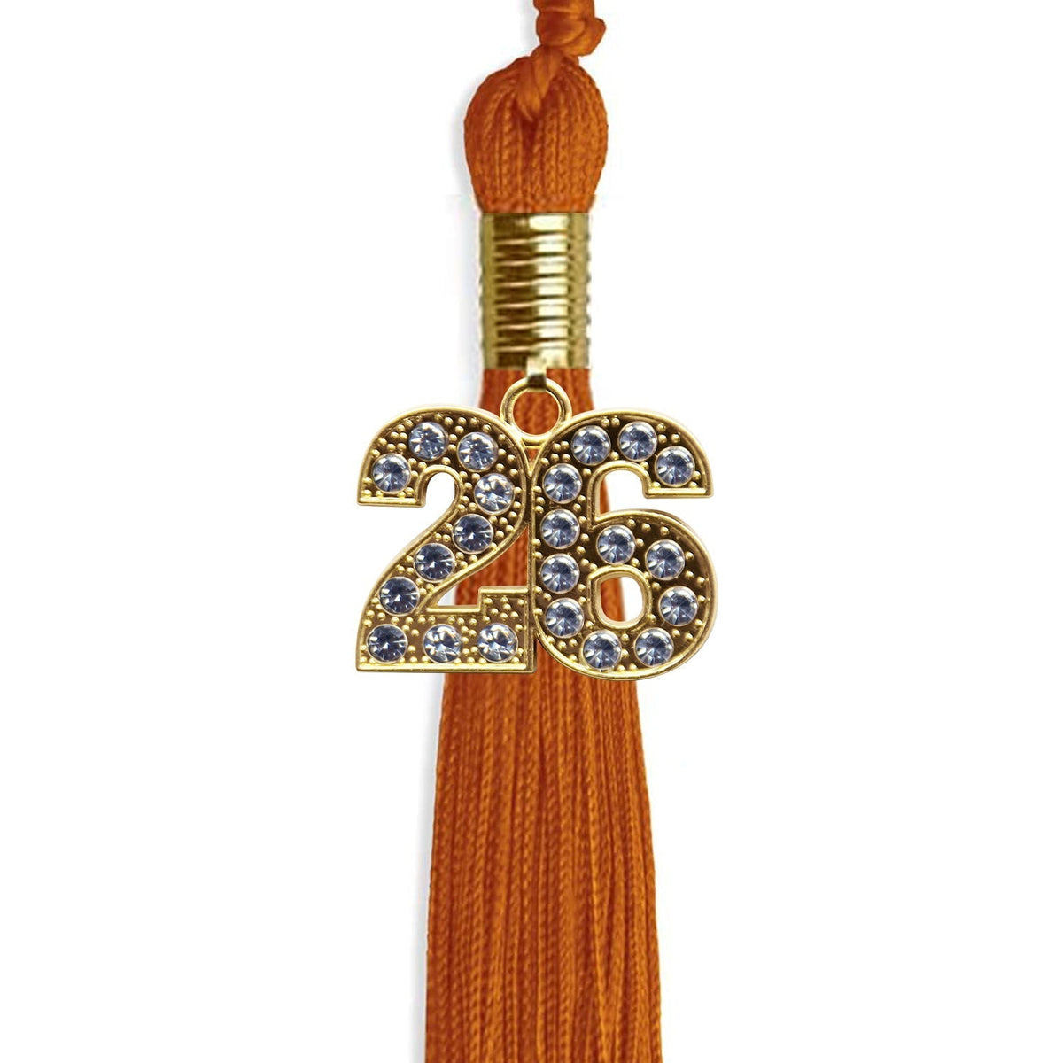 Orange Graduation Tassel with Gold Bling Charm by Endea Graduation