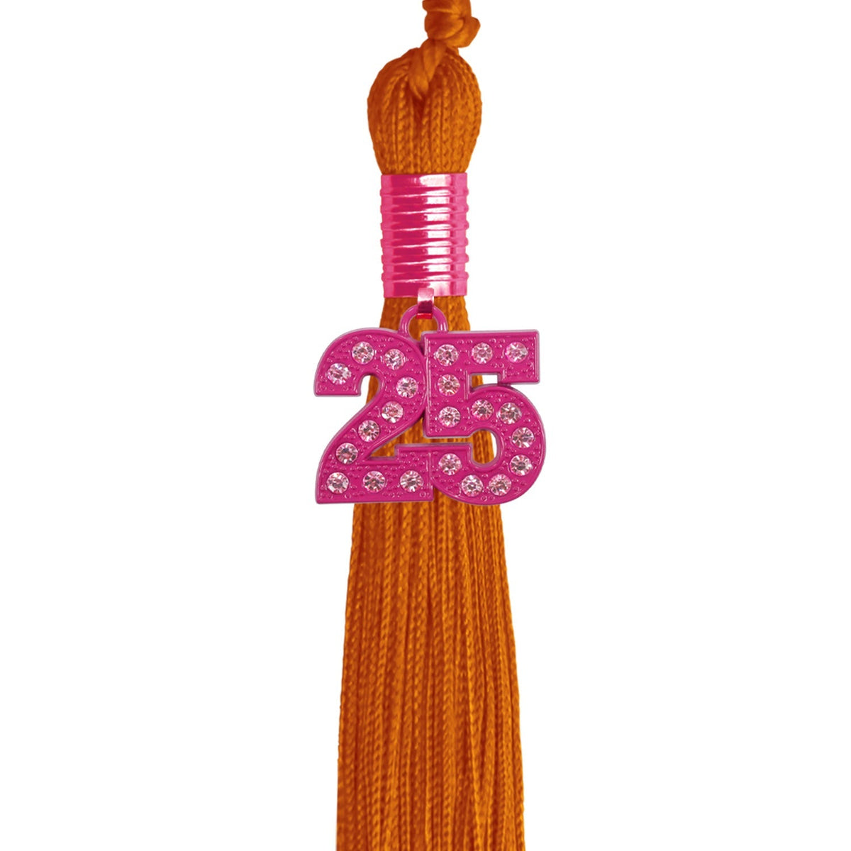 Orange Graduation Tassel with Pink Bling Charm by Endea Graduation
