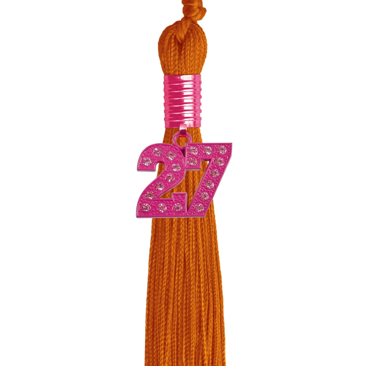 Orange Graduation Tassel with Pink Bling Charm by Endea Graduation