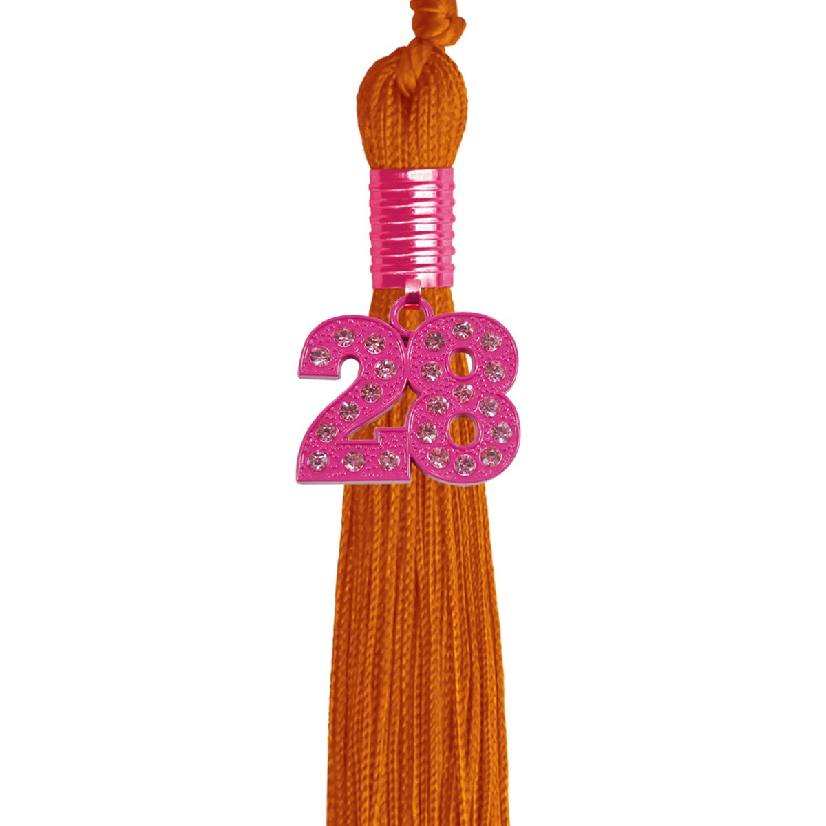 Orange Graduation Tassel with Pink Bling Charm by Endea Graduation