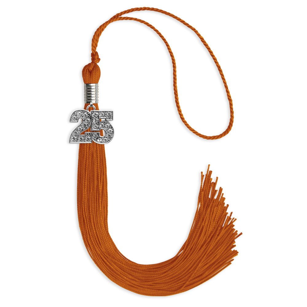 Orange Graduation Tassel with Silver Bling Charm by Endea Graduation