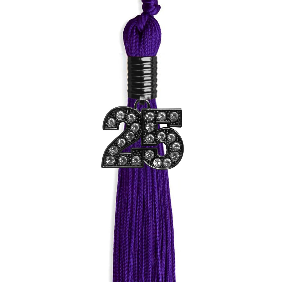 Purple Graduation Tassel with Black Bling Charm by Endea Graduation