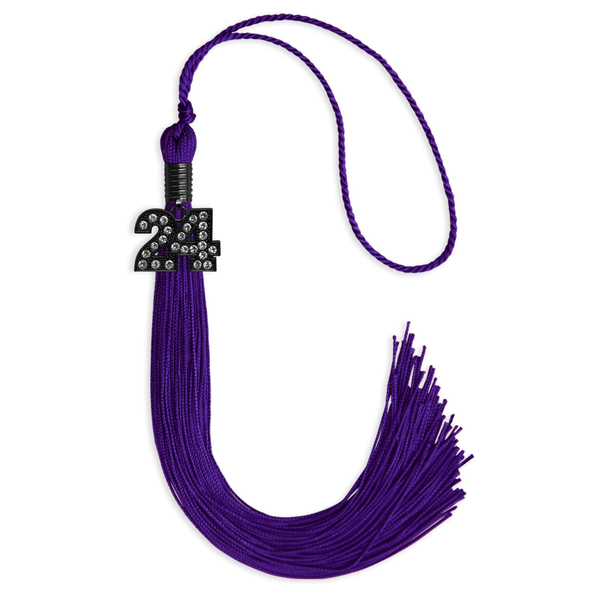 Purple Graduation Tassel with Black Bling Charm by Endea Graduation