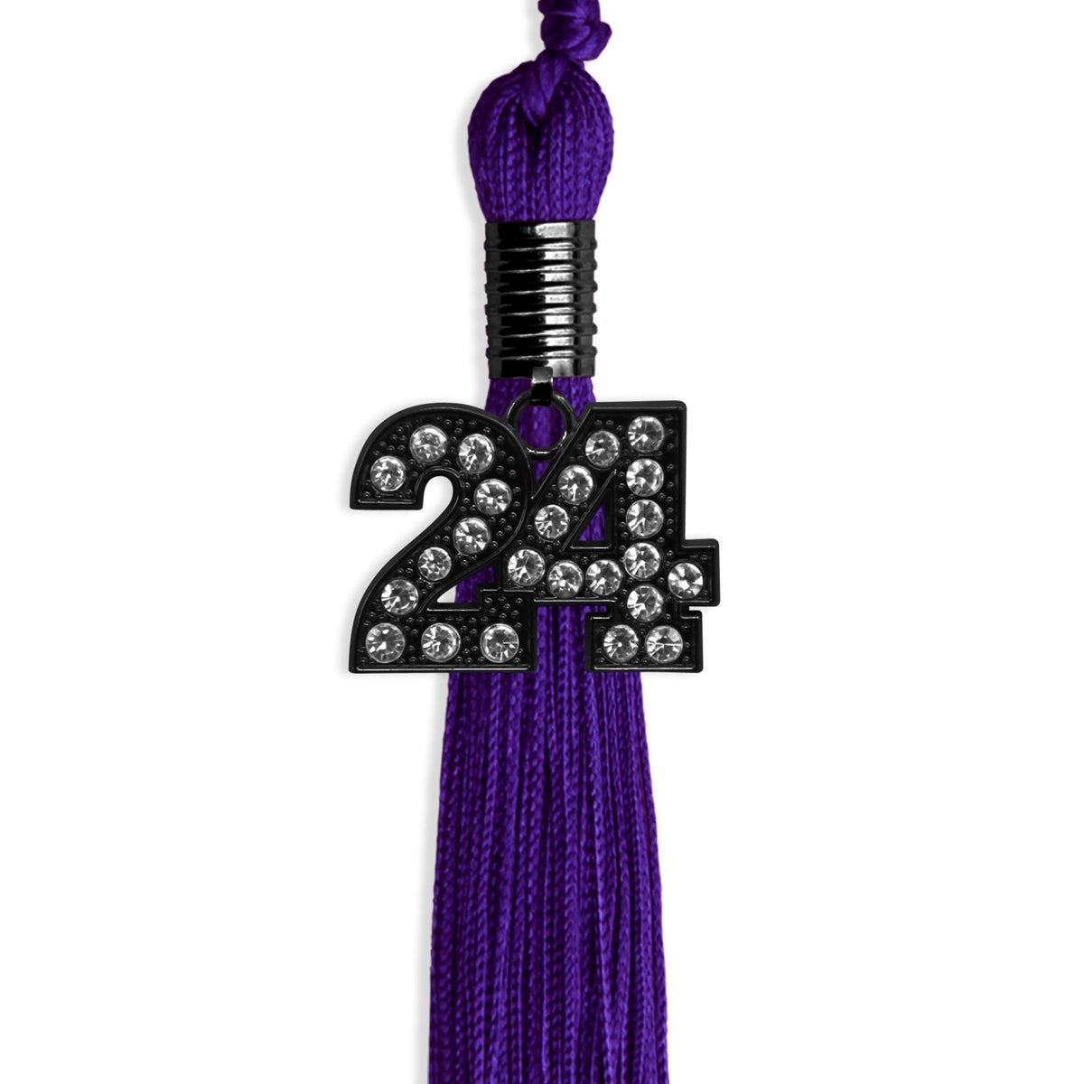 Purple Graduation Tassel with Black Bling Charm by Endea Graduation