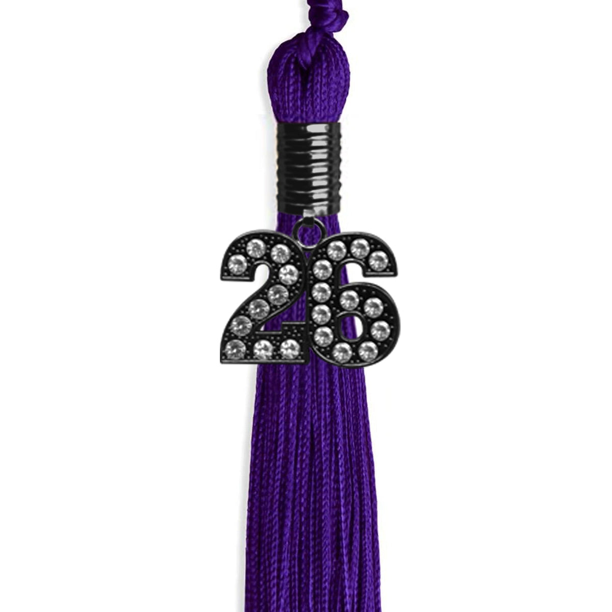 Purple Graduation Tassel with Black Bling Charm by Endea Graduation