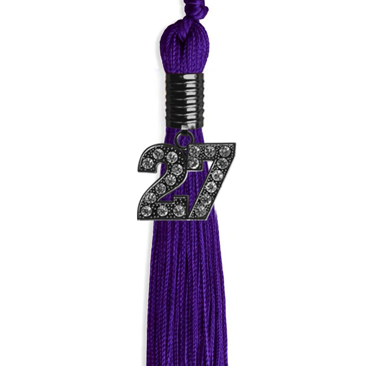 Purple Graduation Tassel with Black Bling Charm by Endea Graduation