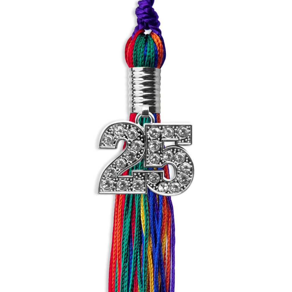 Rainbow Graduation Tassel with Silver Bling Charm by Endea Graduation