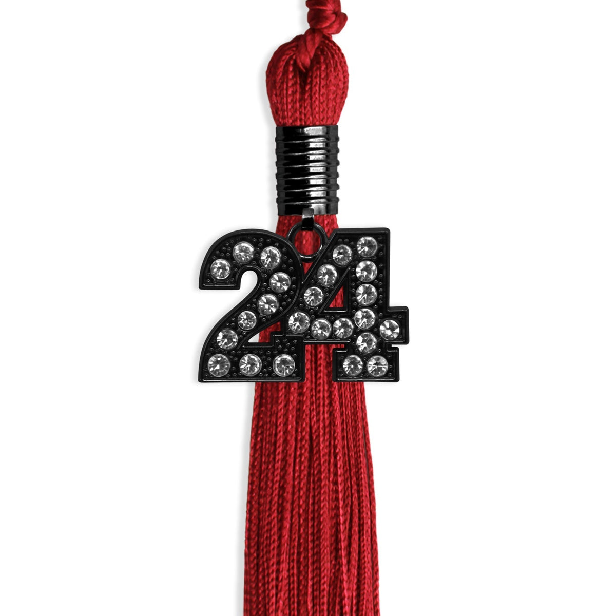 Red Graduation Tassel with Black Bling Charm by Endea Graduation