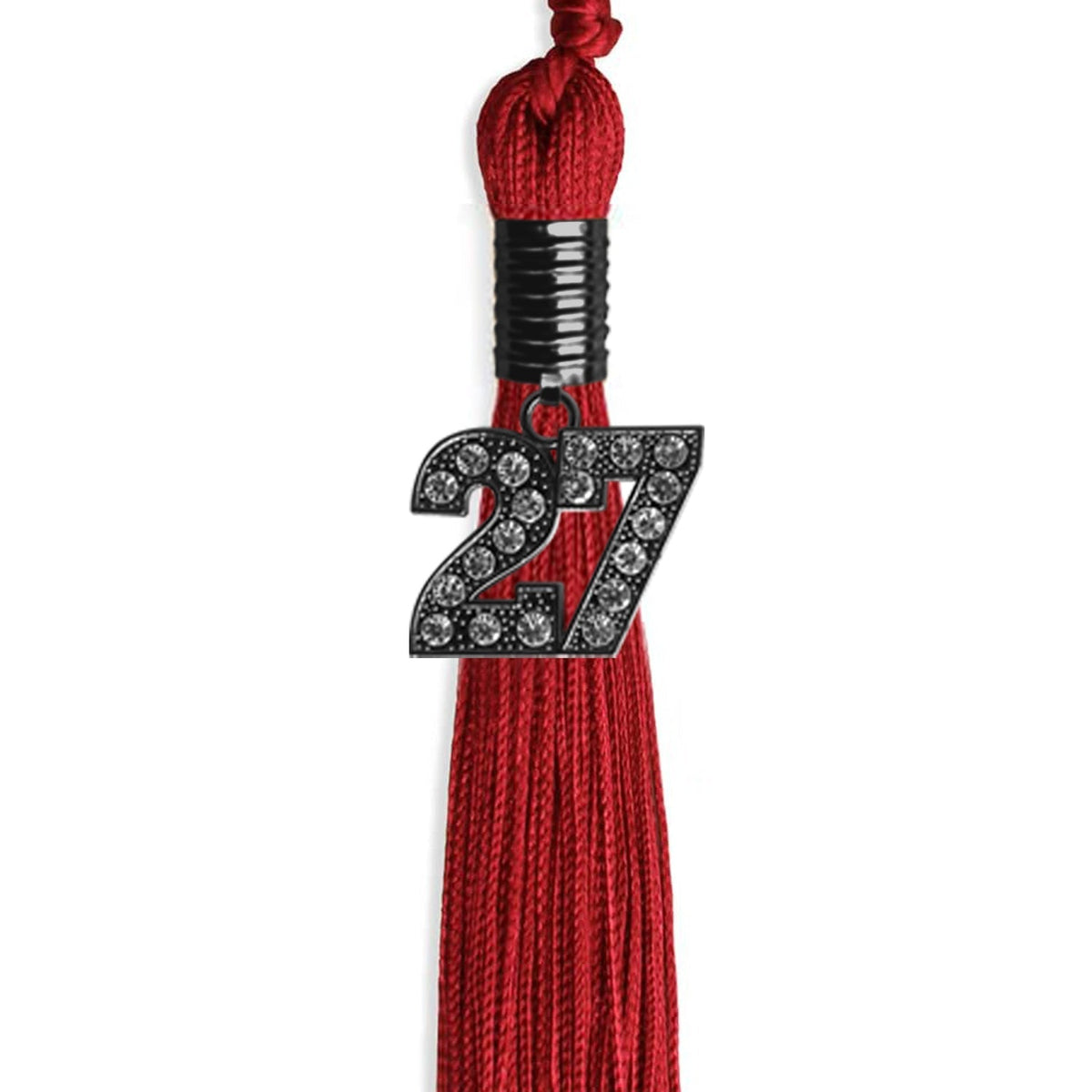 Red Graduation Tassel with Black Bling Charm by Endea Graduation