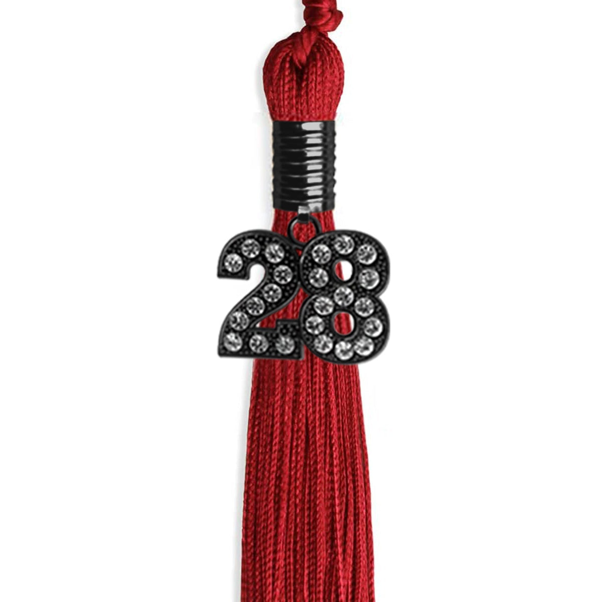 Red Graduation Tassel with Black Bling Charm by Endea Graduation