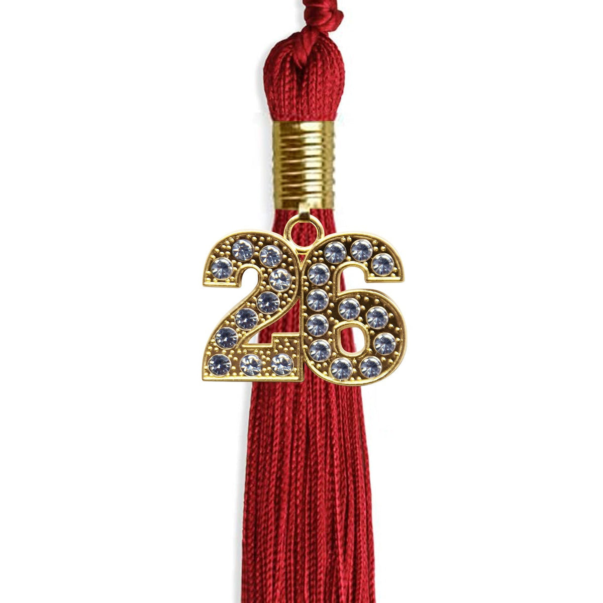 Red Graduation Tassel with Gold Bling Charm by Endea Graduation