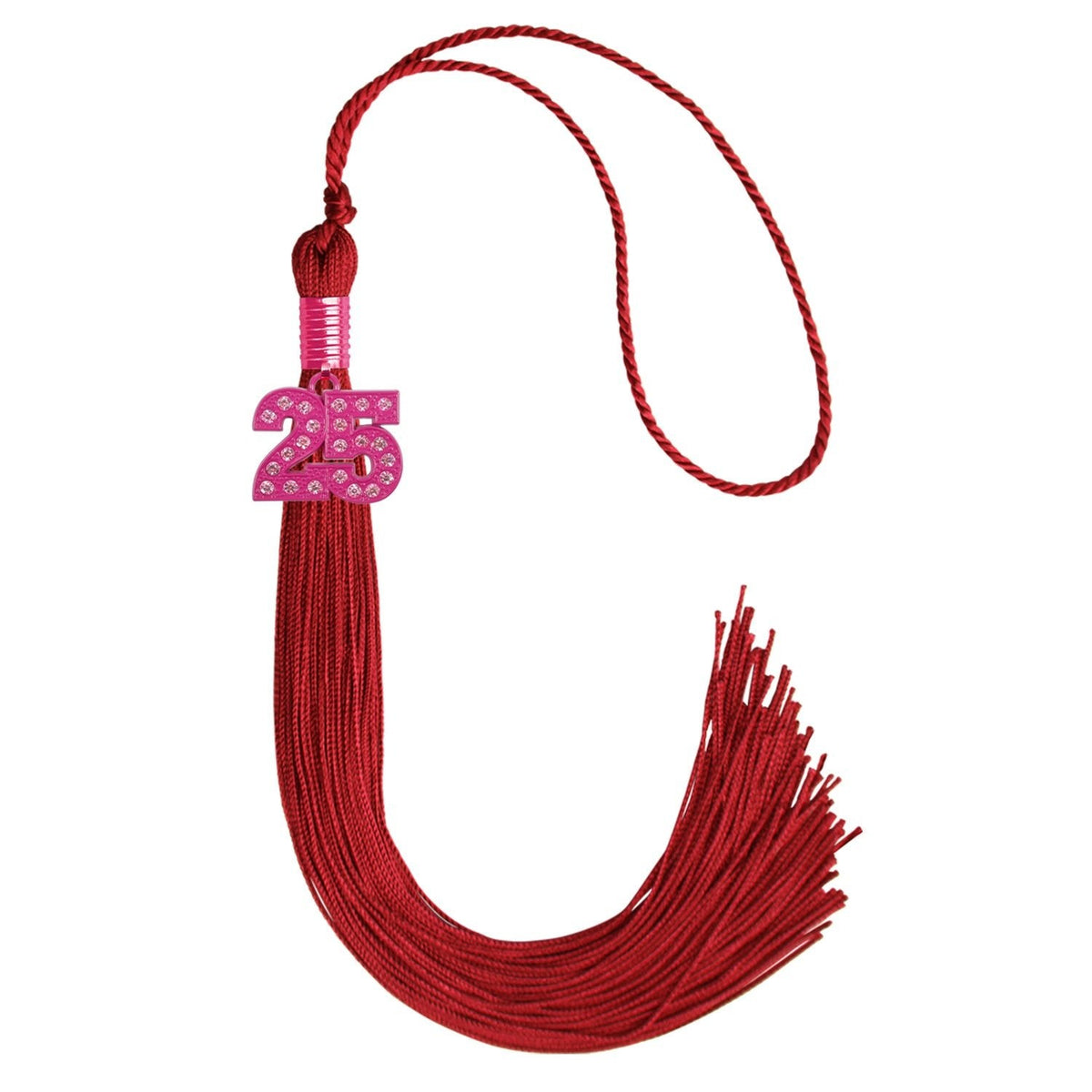 Red Graduation Tassel with Pink Bling Charm by Endea Graduation