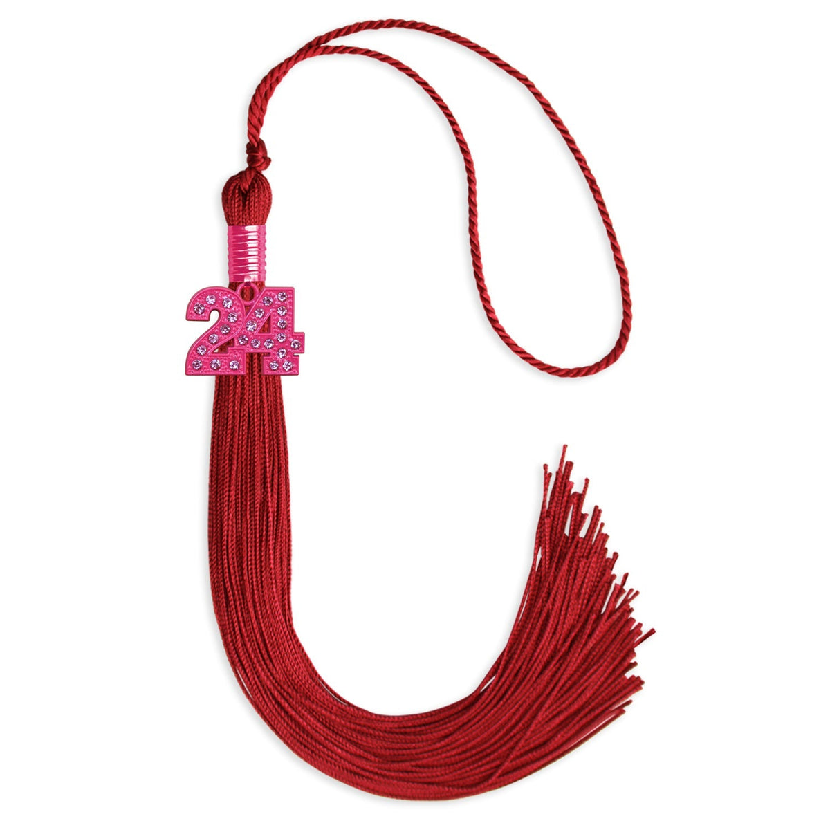 Red Graduation Tassel with Pink Bling Charm by Endea Graduation