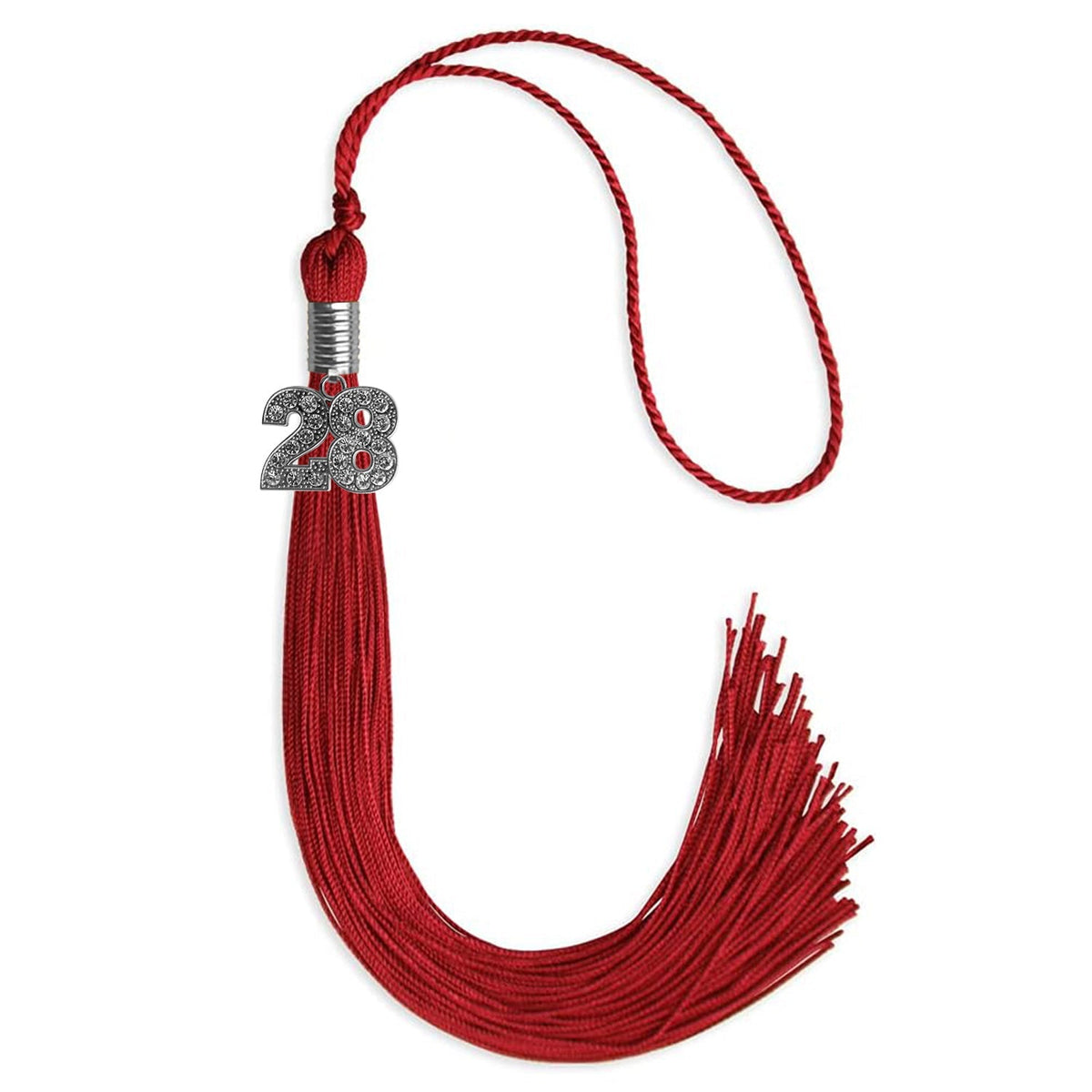 Red Graduation Tassel with Silver Bling Charm by Endea Graduation