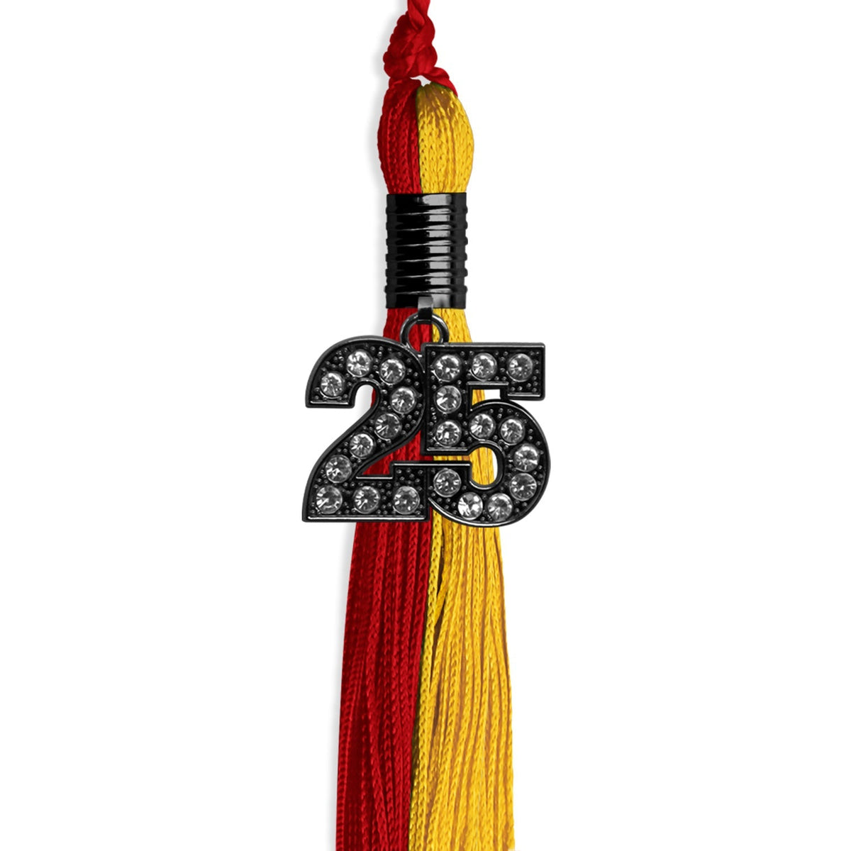 Red/Gold Graduation Tassel with Black Bling Charm by Endea Graduation