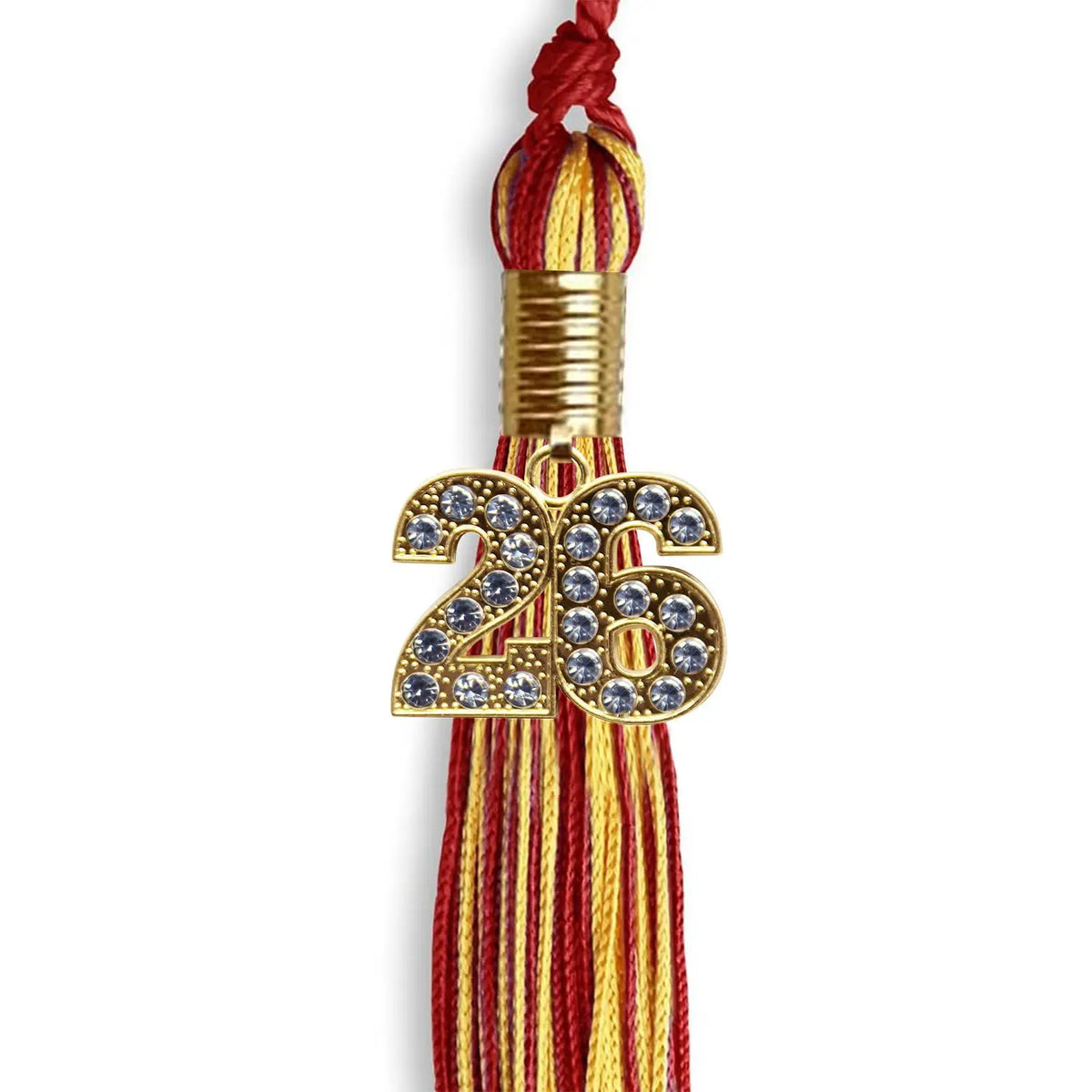 Red/Gold Mixed Color Graduation Tassel with Gold Bling Charm by Endea Graduation