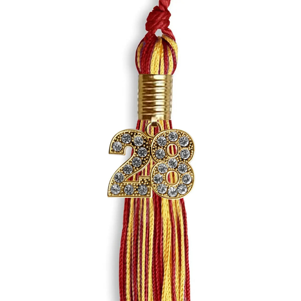 Red/Gold Mixed Color Graduation Tassel with Gold Bling Charm by Endea Graduation