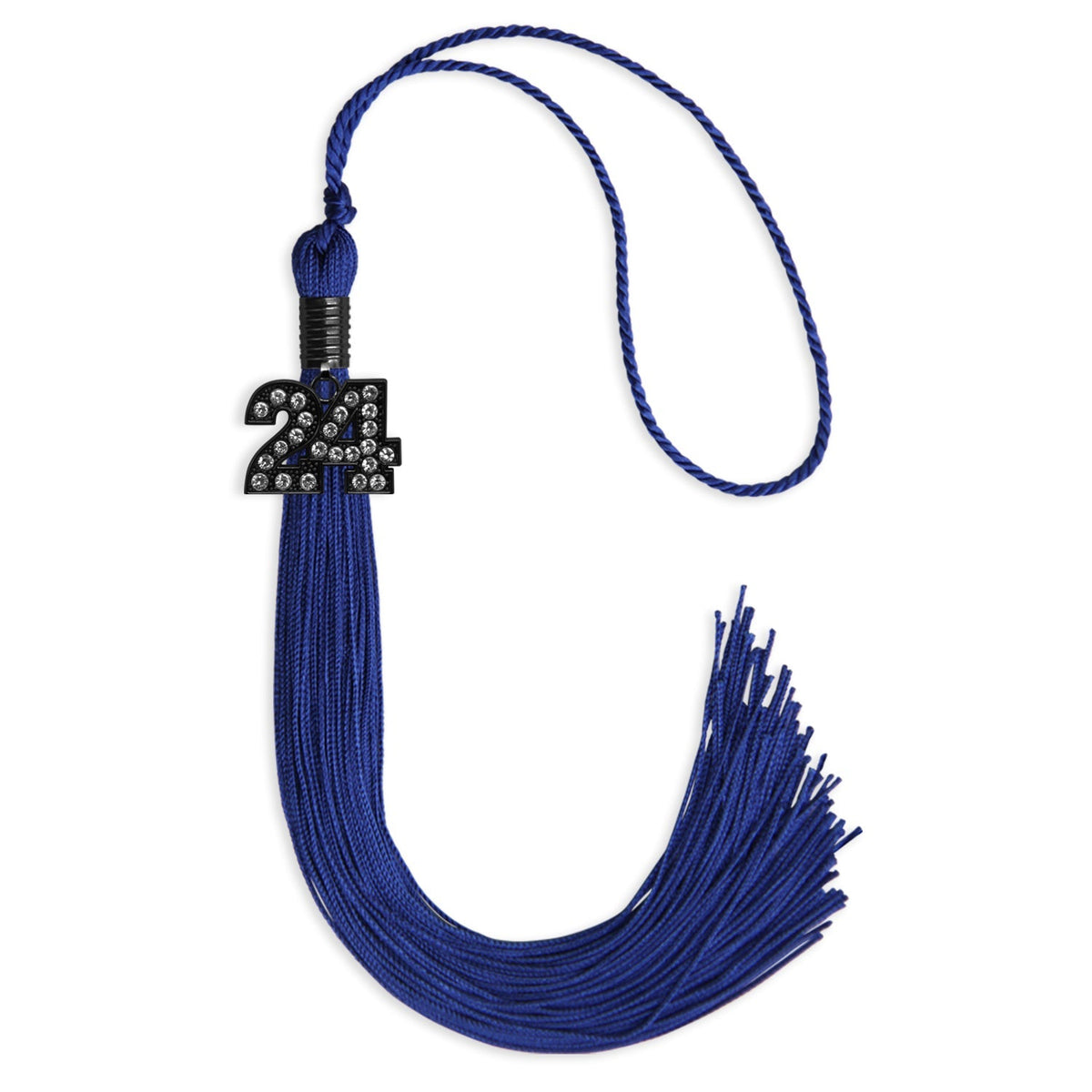 Royal Blue Graduation Tassel with Black Bling Charm by Endea Graduation