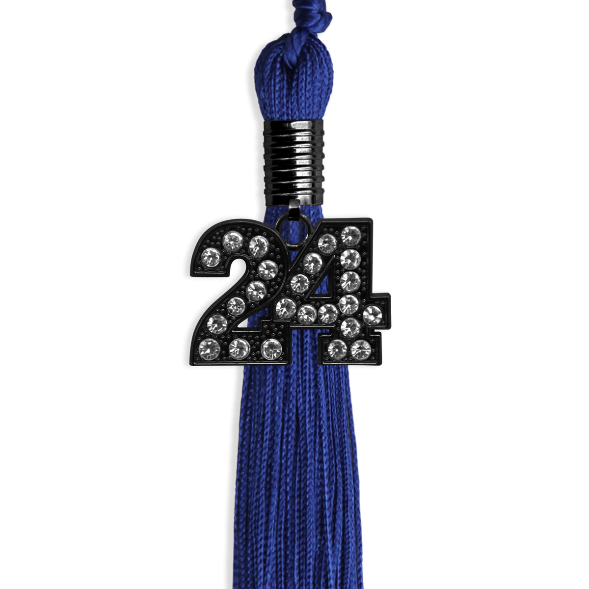 Royal Blue Graduation Tassel with Black Bling Charm by Endea Graduation