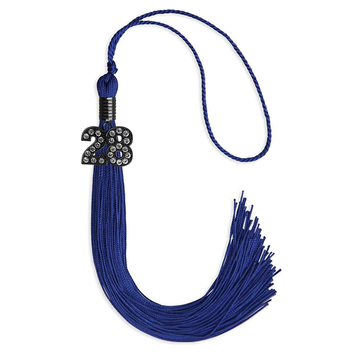 Royal Blue Graduation Tassel with Black Bling Charm by Endea Graduation